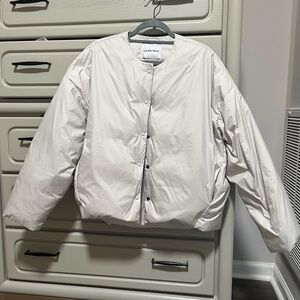 Gentle Herd Duck Down Lightweight Bomber Jacket White - Women Large